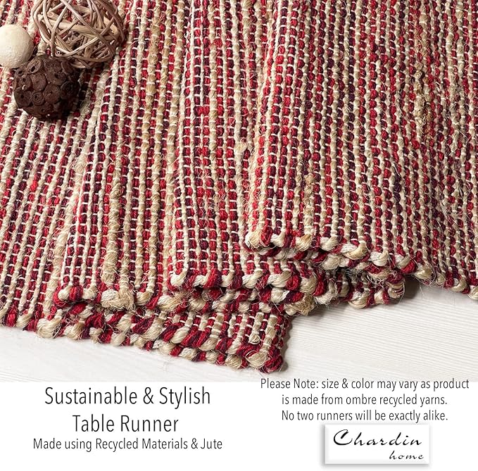 Chardin home Natural Jute Table Runner 13x108 Inch – Vintage Boho Rustic Table - Image 5