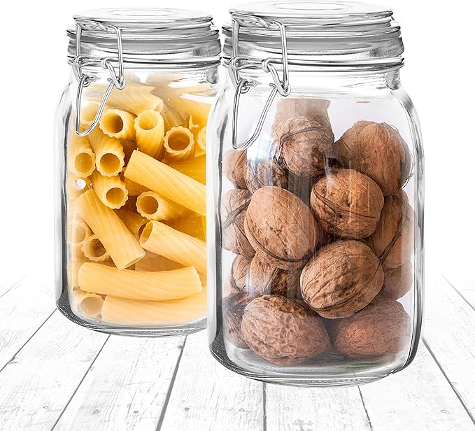 Set of 2 Large Glass Mason Jar - Image 5