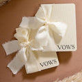 Cream Embossed Slim Vow Books w/Ribbon by ModernAlbumDesigns