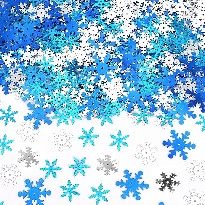 MARFOREVER Snowflake Glitter Confetti Decorations, Christmas Snowflake Metallic by MARFOREVER