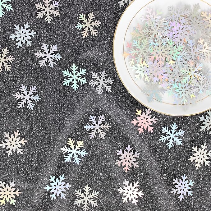 200PC Iridescent Snowflakes Confetti - Image 4