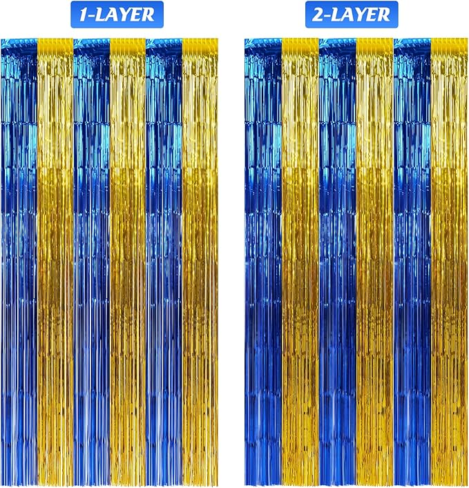 3 Pack 3.3Ft x 6.6Ft Graduation Foil Fringe Curtain Backdrop Decorations - Image 5