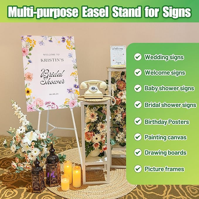 2 Pack White Easel Stand for Sign - Image 2