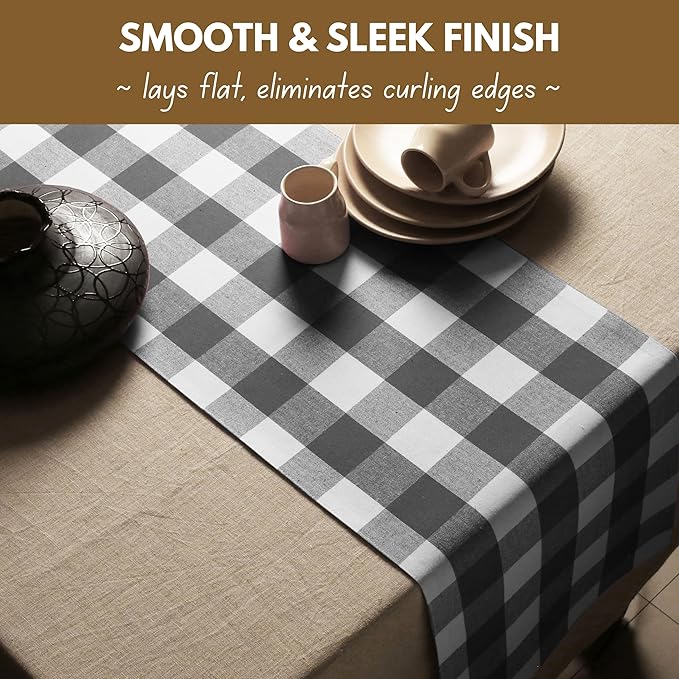 Native Fab Table Runner Buffalo Check Plaid 100% Cotton - Image 6