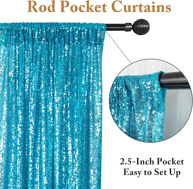 ShinyBeauty Sequin Curtains 4 Panels - Image 2
