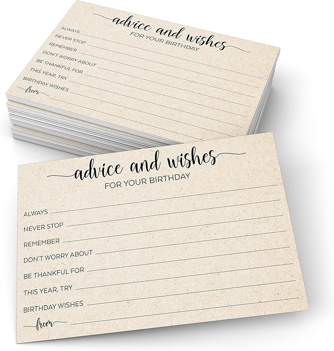 321Done Birthday Wishes and Advice Tan-Kraft 4x6" Cards by 321Done