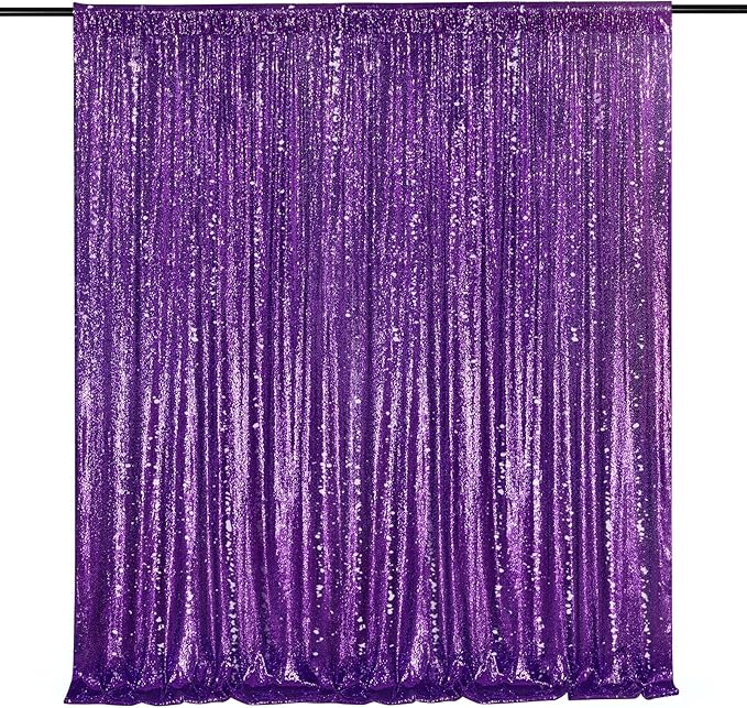 Purple Sequin Backdrop 8ft x 8ft Glitter Party Backdrop Curtains Glitter by QueenDream