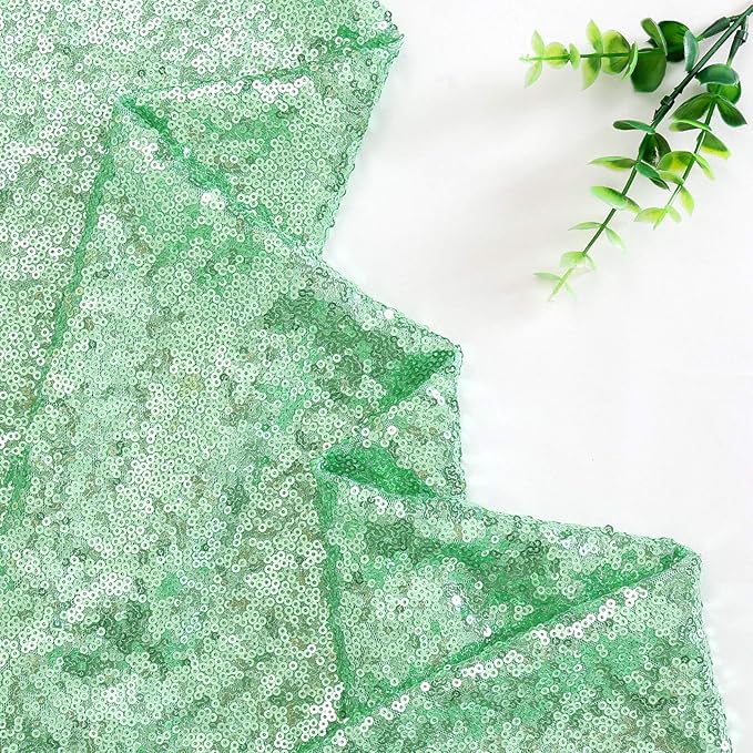 Eternal Beauty 5PCS-12X108 Mint Green Sequin Table Runner - Image 5