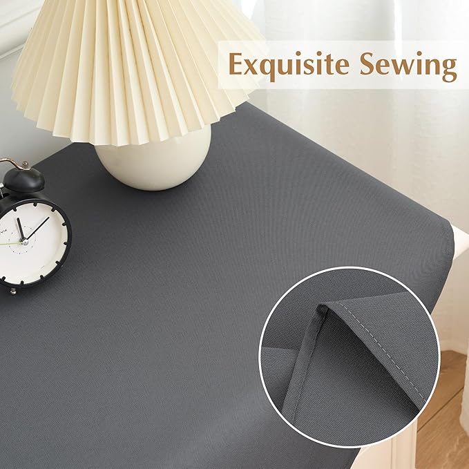 2 Pack Small Square Table Cloth 24X24 Inch Grey Washable Fabric Tablecloth - Image 3