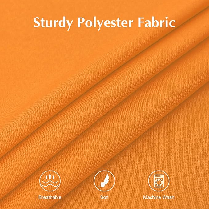 2 Pack Square Table Cloth 48X48 Inch Orange Washable Fabric Tablecloth - Image 4