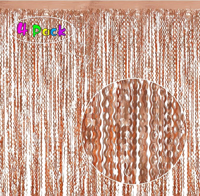 4 Pack Rose Gold Backdrop Birthday Decorations - Image 2