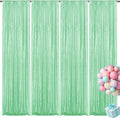 Mint Green Sequin Backdrop Curtain 4 Pieces 2FTx8FT Glitter Photography Backdrop by Unknown