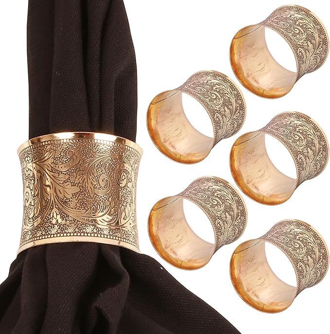 Brass Base Traditional Pretty Handcrafted Etched Petals Floral Pattern Large by Indtresor