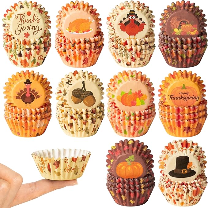 COcnny Thanksgiving Mini Cupcake Liners by COcnny