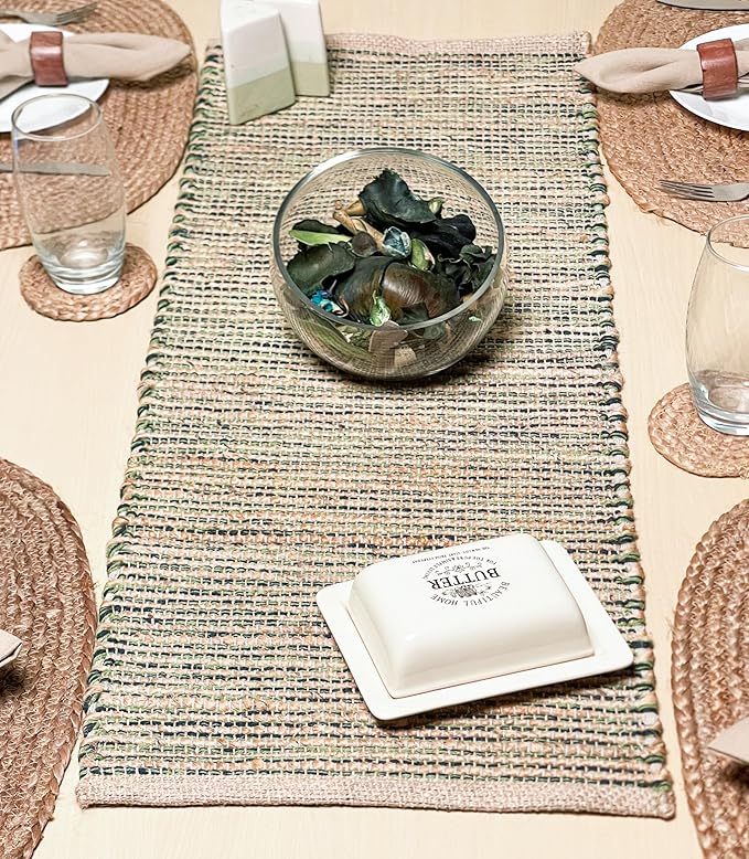 Chardin home Natural Jute Table Runner 13x48 Inch – Vintage Boho Rustic Table by ChardinHome