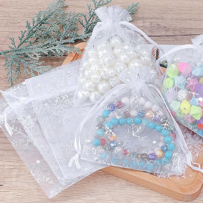 jijAcraft 5x7 Inch Christmas Organza Bags - Image 6