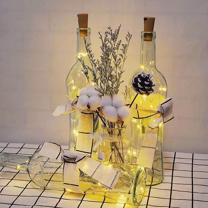 24 Pack 20 LED Wine Bottle Cork Lights, Fairy Mini String Lights Copper Wire - Image 7