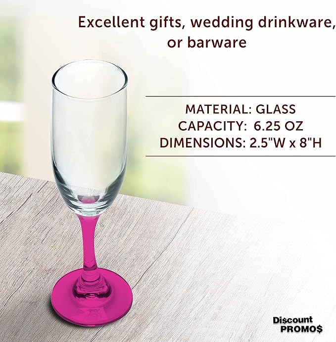 DISCOUNT PROMOS Premiere Champagne Flutes 6.25 oz. Set of 10, Bulk Pack - Image 4