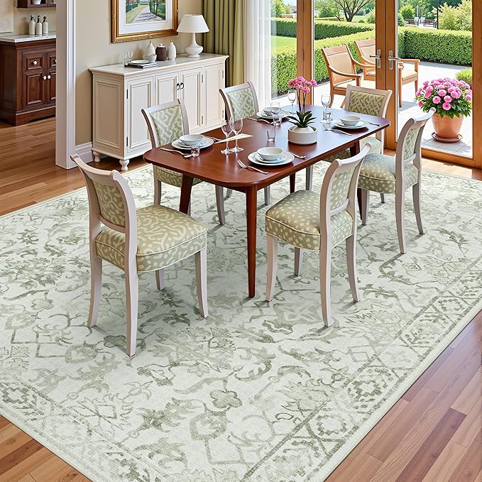 Deerly Sage Rugs 8x10 for Living Room Soft Non-Slip, Large Vintage Area Rug - Image 3