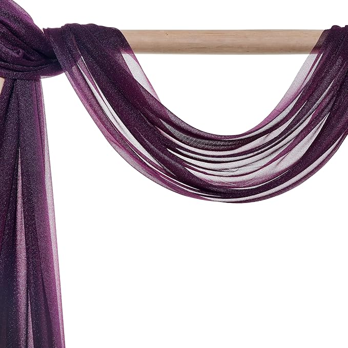 VDS Pack of 1 Panel Wedding Arch Draping Fabric Sheer Chiffon Fabric Drapery - Image 5