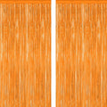 2 Pack Backdrop Curtains, 3.28 FT x 7.05 FT Orange Color Tinsel Backdrop by ZATAYE