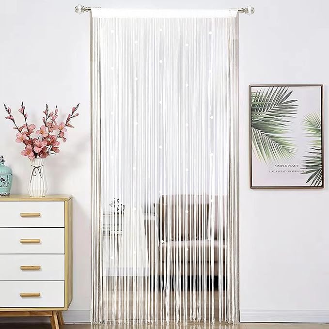 Beaded Doorway Curtain Door Beads Dense String Curtains Fringe Hippie Perfect by HSYLYM