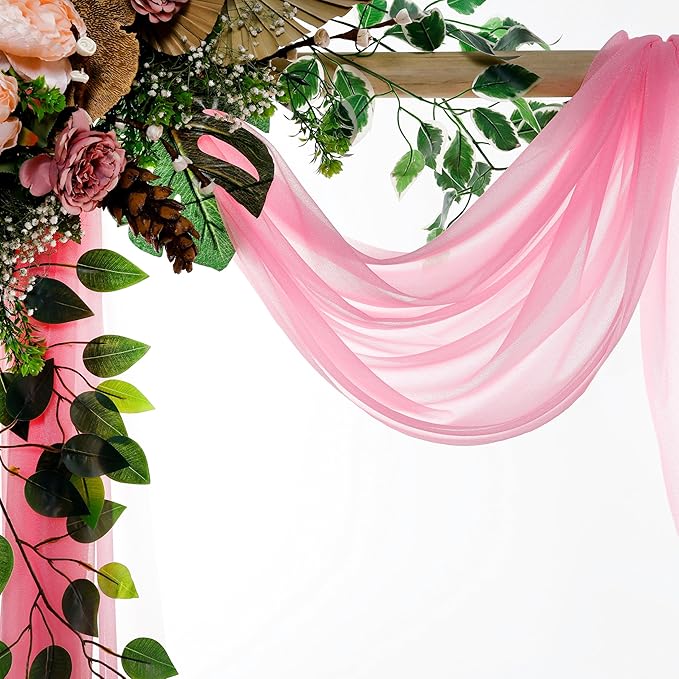 VDS Pack of 1 Panel Wedding Arch Draping Fabric Sheer Chiffon Fabric Drapery - Image 5