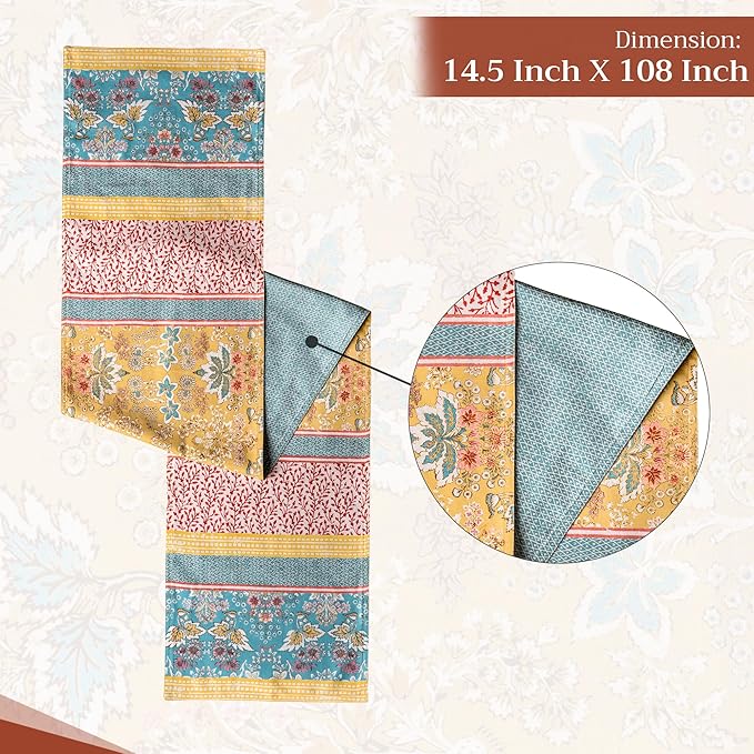 Maison d' Hermine Table runner 100% Cotton Double Layer Table Runners 108 - Image 4