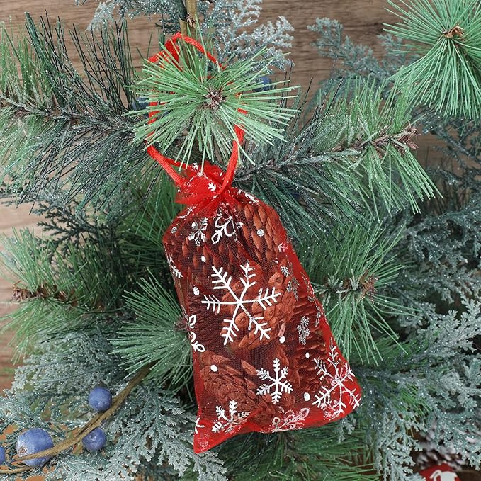 jijAcraft 4x6 Inch Christmas Organza Bags - Image 4