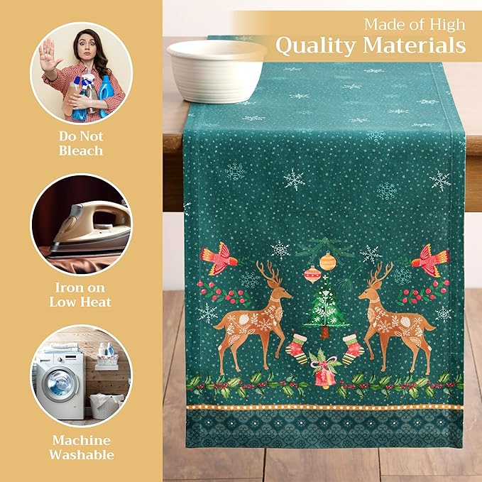 Maison d' Hermine Table Runner 100% Cotton Double Layer Table Runners 72 inches - Image 3