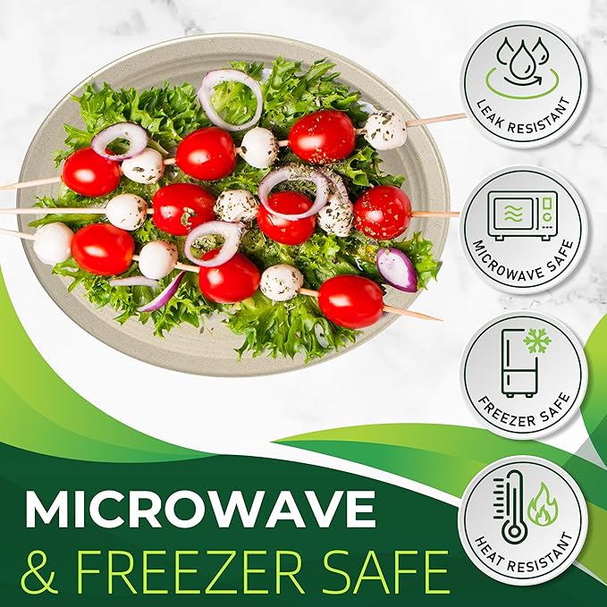 100PCS 100% Compostable Original Oval Paper Plates, Heavy Duty Disposable Plates - Image 5