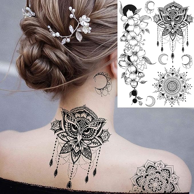 28 Sheets Tribal Black Temporary Tattoos - Image 7