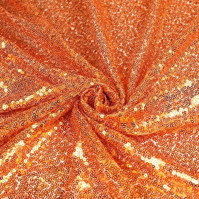 Poise3EHome 4Pcs 2Ft x 8Ft Orange Sequin Backdrop Curtains, Glitter Photography - Image 6