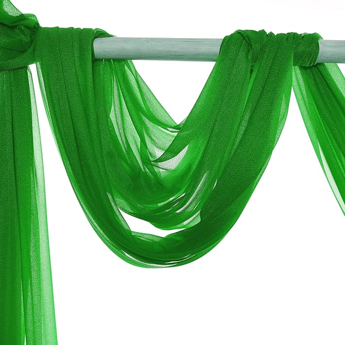 VDS Pack of 2 Panel Wedding Arch Draping Fabric Sheer Chiffon Fabric Drapery - Image 4
