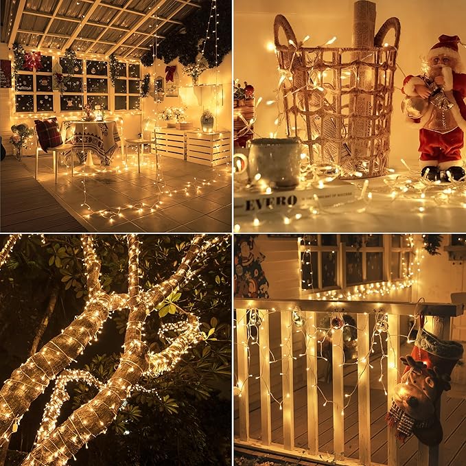 Connectable Warm White String Lights Indoor Bedroom, 8 Modes Christmas String - Image 4