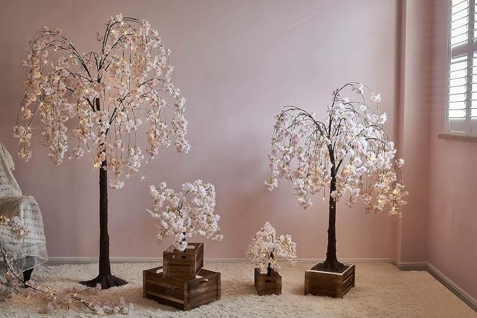 LITBLOOM Lighted Cherry Blossom Tree Pink 18IN 40 LED - Image 8