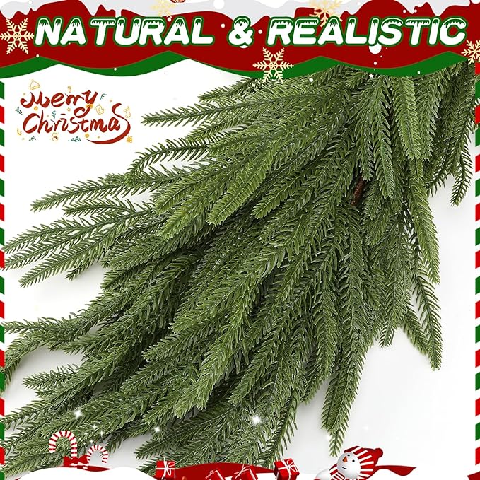12ft Christmas Norfolk Pine Garland - Image 3