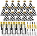 48 Race Car Birthday Party Hats Race Car Party Supplies Include Black White by JOYEONDEF