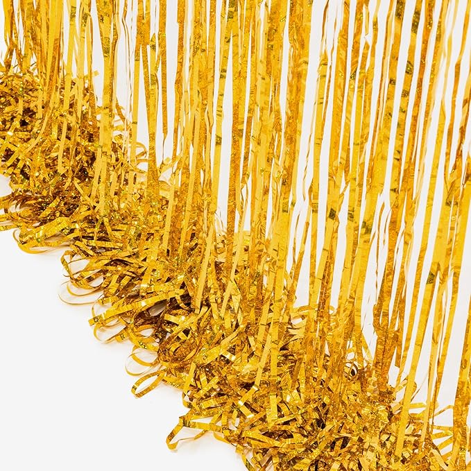 Gold Fringe Curtain Tinsel Backdrop - Image 8