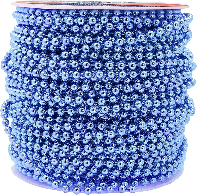 Mandala Crafts 4mm Faux Blue Pearl Beads Roll by MandalaCrafts