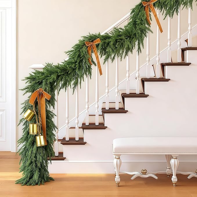 Christmas Decorations Artificial Norfolk Pine Garlands 9FT, Outdoor Decorations - Image 3