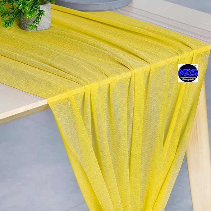 MDS 2 Pack 10ft Chiffon Table Runner 29 x 120 Inches Sheer Wedding Runner - Image 3