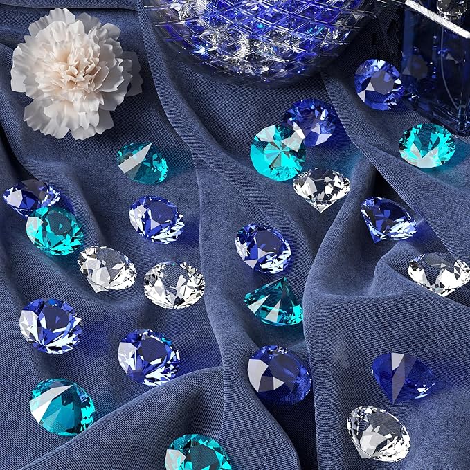 Acrylic Diamond Fake Gems Vase Filler, Babenest 240pcs 3/4 Inch Faux Diamonds - Image 5