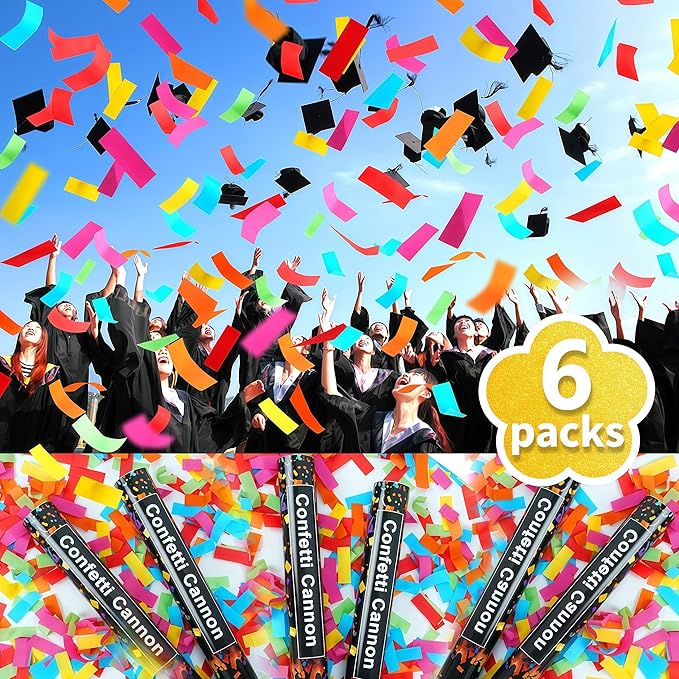 16in Biodegradable Confetti Poppers, Confetti Cannons Bulk - Image 4