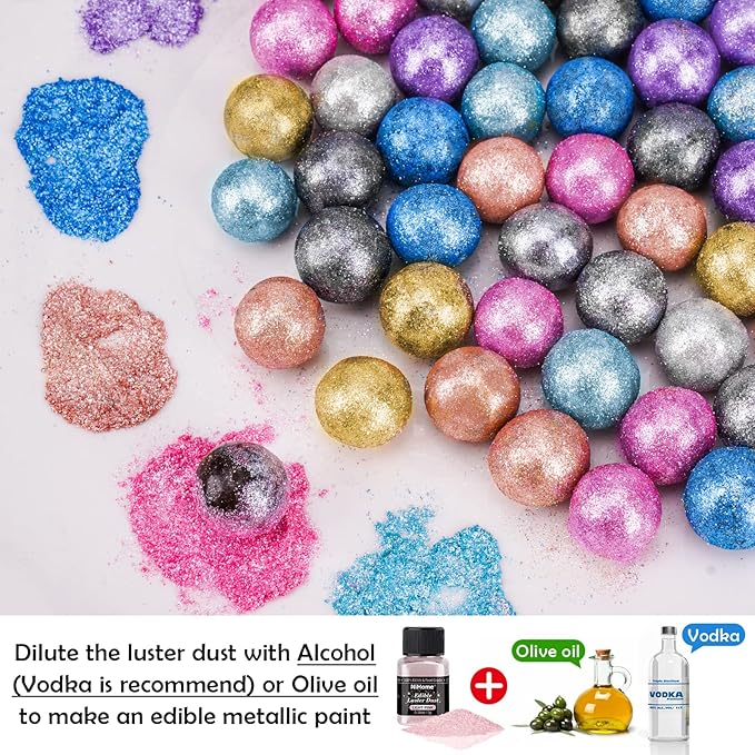 NiHome Edible Food-Grade Glimmer Powder Glitter Luster Dust Metallic Food - Image 5