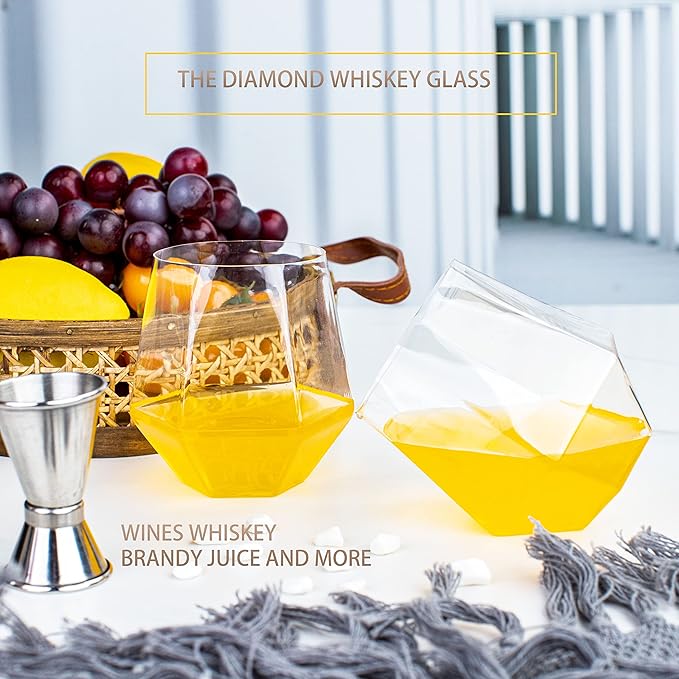 LUODA 32 Pack Clear Plastic Stemless Wine Glasses, 12 Oz Clear Plastic Diamond - Image 8