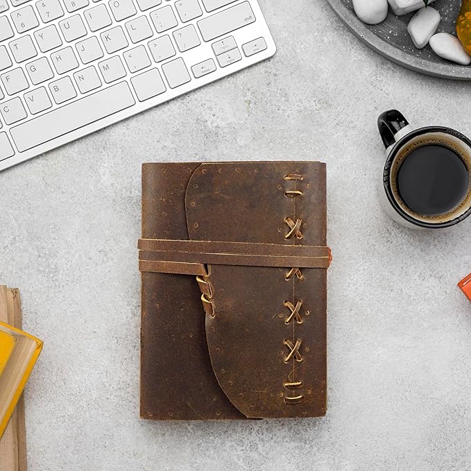 Leather Journal Notebook for Men & Women Daily Vintage Leather Bound Journal - Image 6