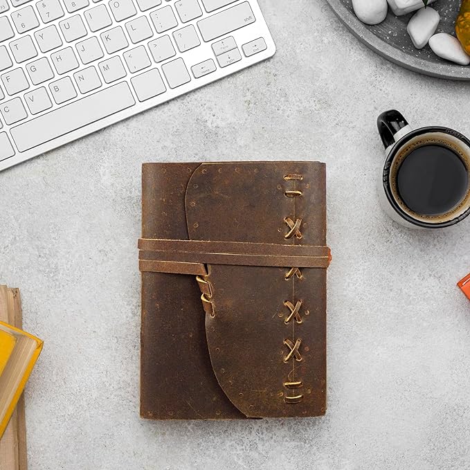 Leather Journal Notebook for Men & Women Daily Vintage Leather Bound Journal - Image 6