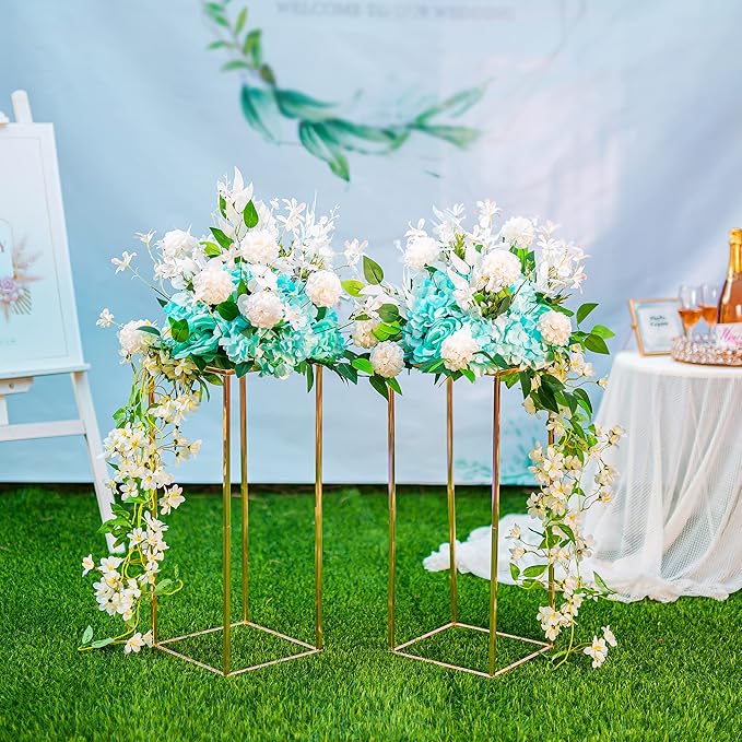 Gold Flower Stand for Table: 23.6” Tall Centerpiece Stand for Wedding Table - Image 4