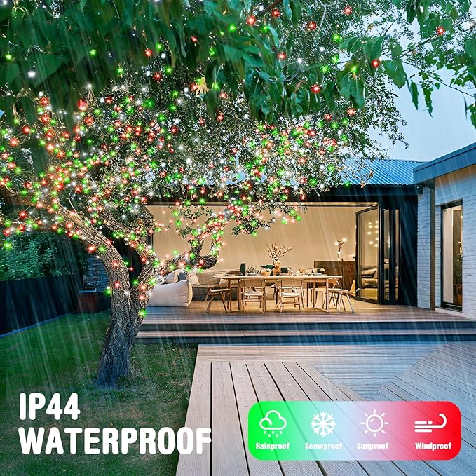 JMEXSUSS 500 LED Red White and Green Christmas Lights, 8 Modes 163ft String - Image 4